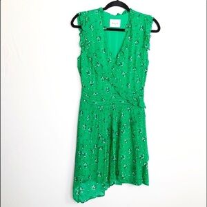 𝅺Berenice Paris Green asymmetrical ruffle mini dress